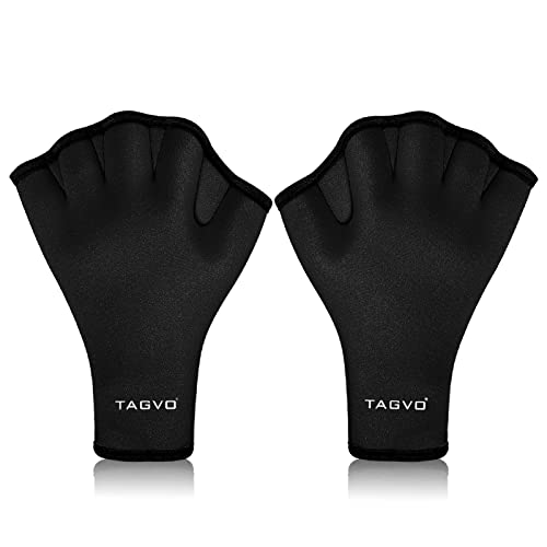 TAGVO Guantes acuáticos para la Resistencia de la Parte Superior del Cuerpo, Guantes de natación reticulados con muñequera, Costura del Pozo, Sin decoloración, Tamaños para Hombres Mujeres Adultos